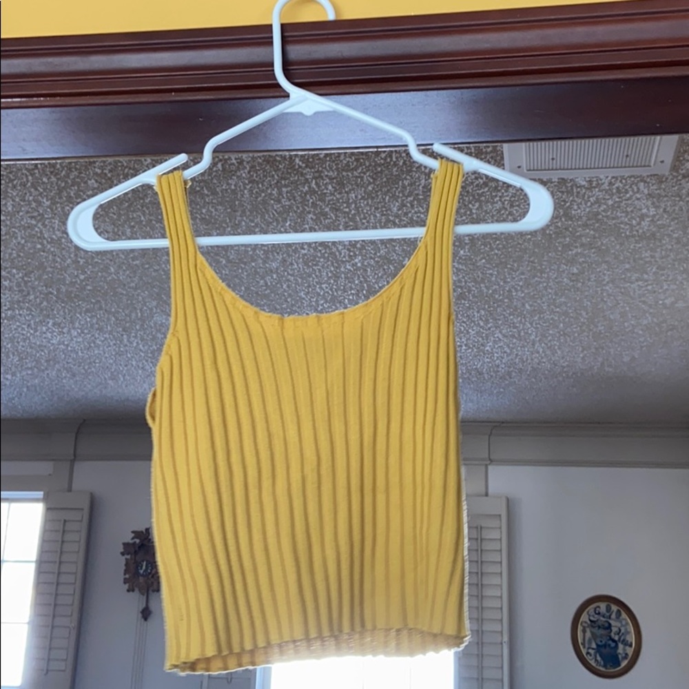 Mustard colored cotton tank top